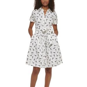 Karl Lagerfeld White and Black Patterned Dress